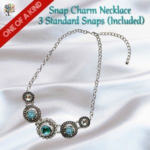 Snap Charm Vintage Necklace for 3 Standard Snaps Included